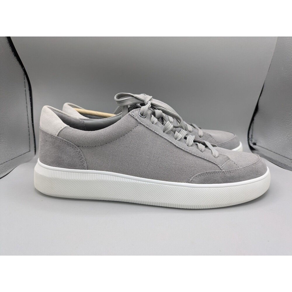 Vince Dawson Men's Gray Canvas Suede Low Top Sneakers Shoes Size 7 M BNIB